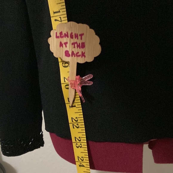 Emma & James Liz Claiborne Black long sleeves blouse Size XL sequenced neckline - Picture 5 of 13